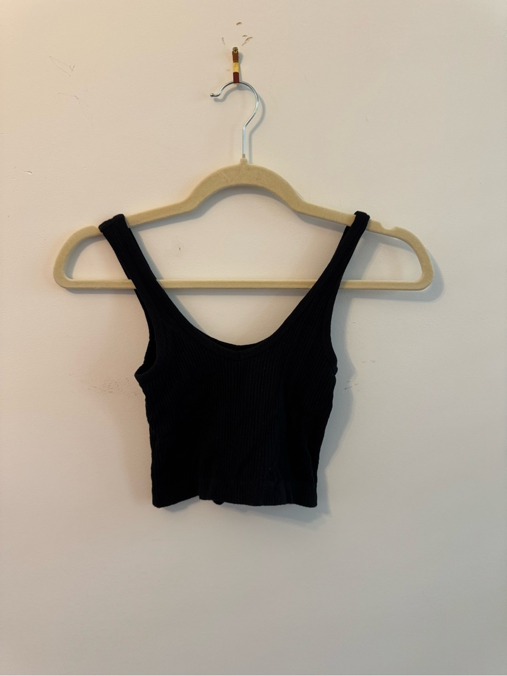 Urban Outfitters Black Ribbed Scoop Crop Top